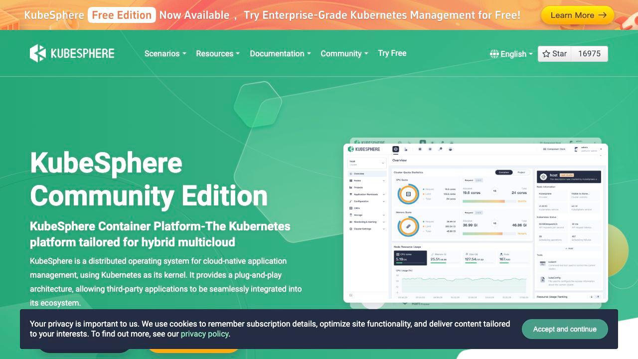 KubeSphere Kubernetes platform screenshot