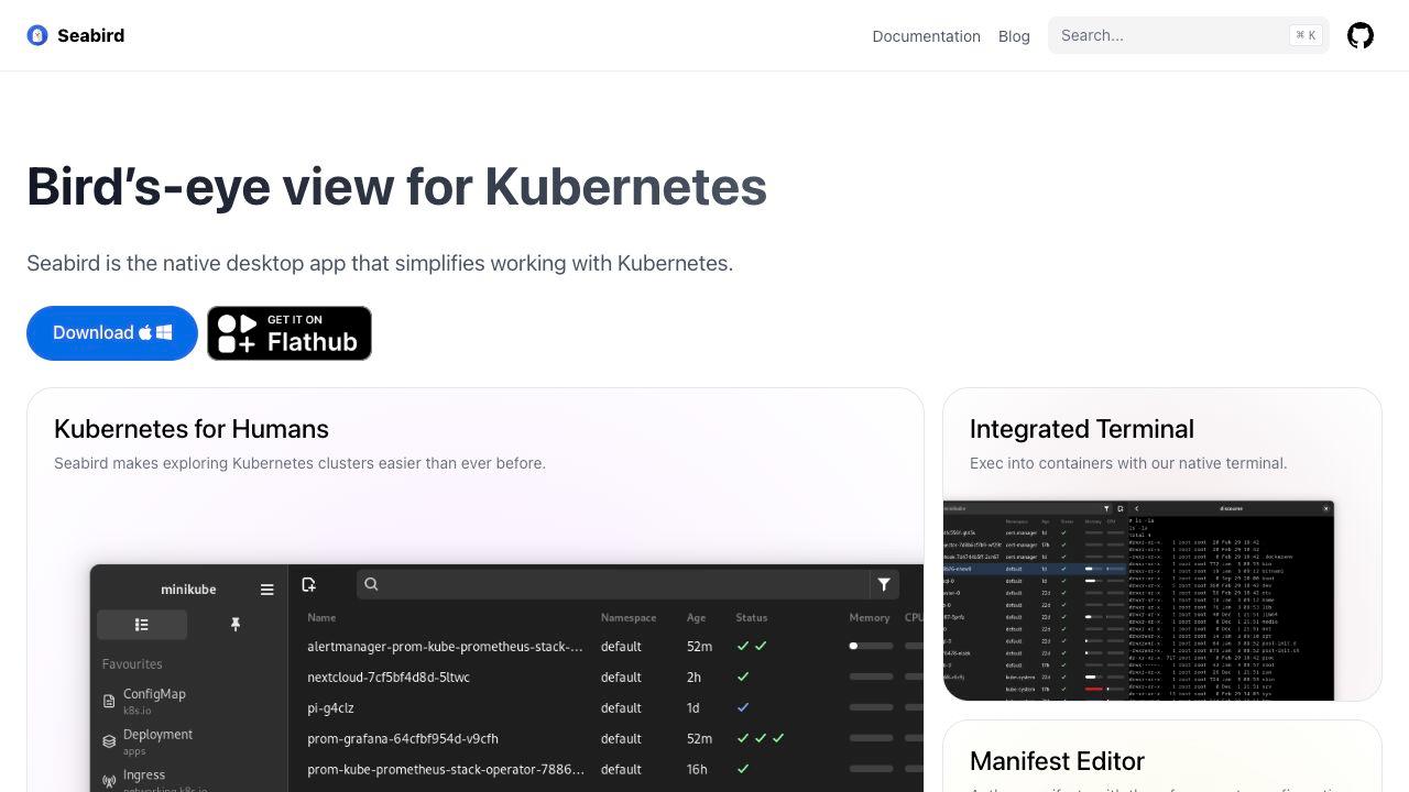 Seabird Kubernetes desktop client screenshot